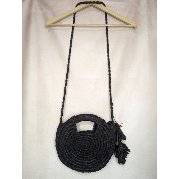 NWT Lucky Brand Black Woven Crossbody Bag - Picture 4 of 11